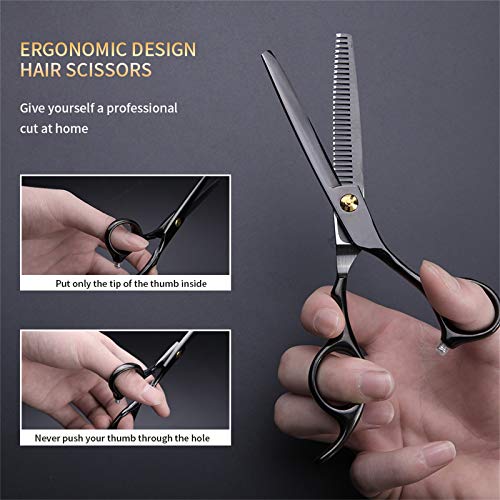Tonsooze Tijeras de Peluquería Profesional Kit, Tijeras Peluqueria Acero Inoxidable de Primera Calidad con Tijeras de peine para el cabello, set corte de pelo profesional 11piezas