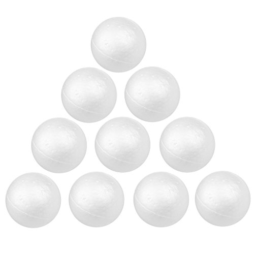 TOOGOO(R) 10pcs Bolas de Espuma de Color Blanco
