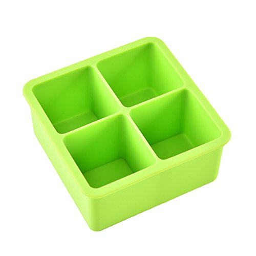 Tookang Bandeja Cubito 4 Cavidades Alimentos Grado Molde Silicona Herramienta Práctica para Hielo para Cocktails Whisky Licor y Otras Bebidas