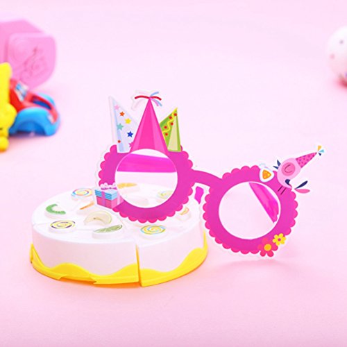 TOYMYTOY 12pcs Gafas de Fiesta,Gafas de Papel Novedad Juguete Feliz cumpleaños Fiesta Marcos de anteojos Photo Prop Party Supplies (Color al Azar)