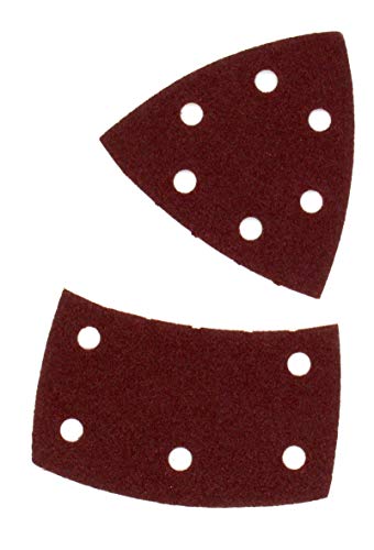 Triángulos de Molienda Prio │ 50 piezas │ 11 agujeros │ 105 x 152 mm │ grano 80 │ para poliquenales │ Cuchillas de Molienda │ Almohadillas de Molienda Triangulares │ Papel de Molienda │ Hojas de Lija