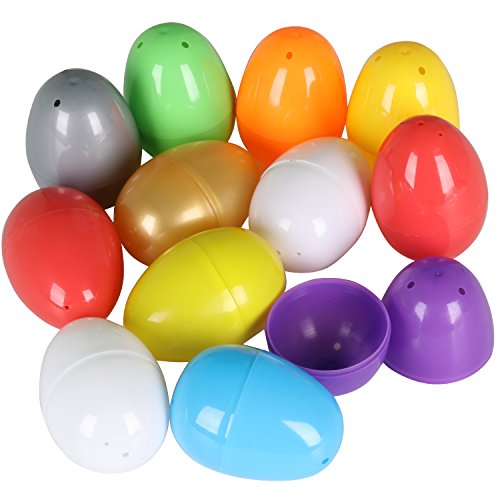TRIXES Paquete de 12 Coloridos Huevos de Pascua Vacíos para Llenar de Sorpresas