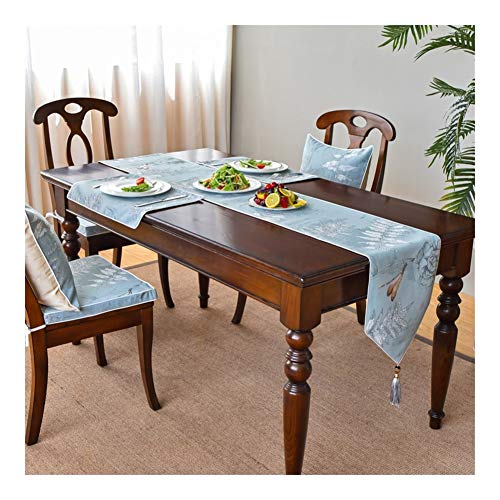 TUANZI Squisito Runner da tavolo Moderna Minimalista de Mesa Mesa de Comedor nórdica Abanderado per Feste, ristoranti e attività all'aperto (Color : Blue, Size : 33x220cm)