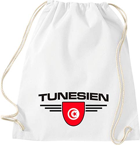 Turn Bolsa Túnez, escudo, País, países, color weiss, tamaño 37 cm x 46 cm