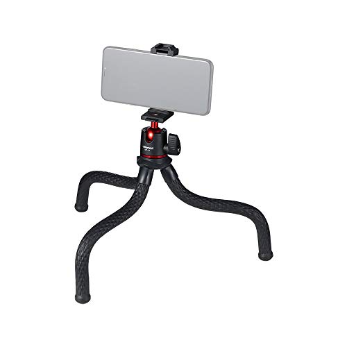 Ulanzi MT-11 Soporte para trípode de Pulpo Flexible Tornillo de 1/4 Pulgada Diseño de Plataforma 2 en 1 Ajuste de 360 ° Cabezal de Bola 1.2 kg / 2.6lbs Capacidad de Carga para teléfono Inteligente