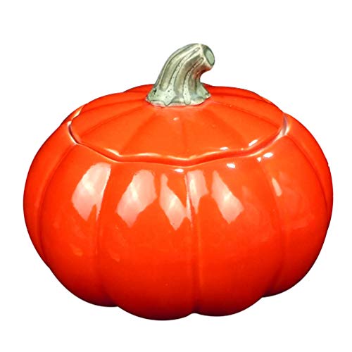 Upkoch - Caja de té de cerámica con forma de calabaza, contenedores para té, tarro de té, tarro de almacenamiento de alimentos (verde), cerámica, rojo, 9 * 9 * 7 cm