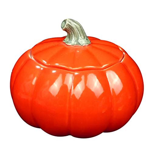 Upkoch - Caja de té de cerámica con forma de calabaza, contenedores para té, tarro de té, tarro de almacenamiento de alimentos (verde), cerámica, rojo, 9 * 9 * 7 cm