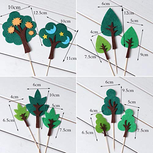 UPKOCH Forest Cake Toppers - Decoración para tartas, diseño de bosque, 16 piezas (seis patrones)