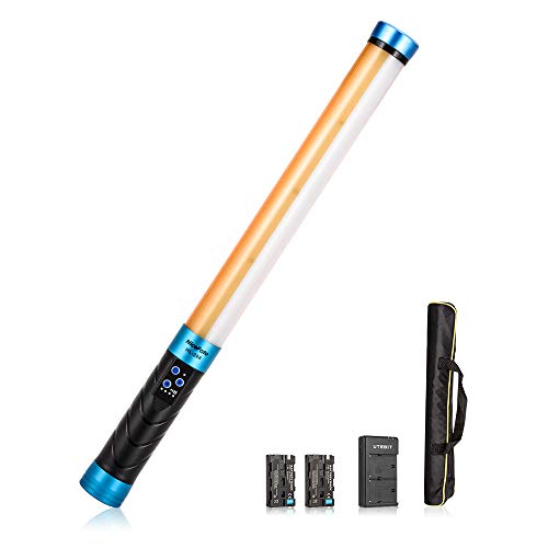 UTEBIT 288 Leds Video Light Kit 2000LM Aluminum Alloy Bi-Color 3200-5500K Handheld Led Photography Lighting 1/4 Screw+ 2 Pieces NP-F550/570+ USB Dual Charger 4 Flash Model for Light Stand, Tripod