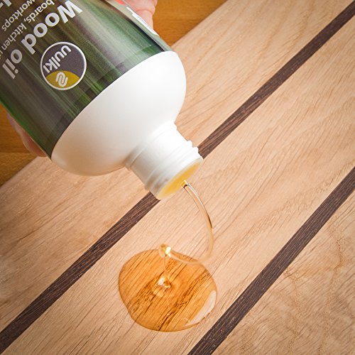 Uulki Aceite Natural para tabla de cortar (250 ml) Cuidado de la madera Vegetal/Vegano para Tablas Carnicero y placas, Utensilios de cocina – Alternativa ecológica para aceite mineral