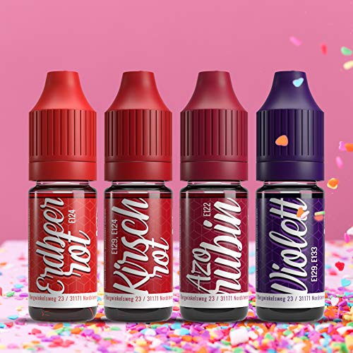 V2 Colorante alimentario de vaina extremadamente concentrado, líquido para colorear bebidas, masas, coberturas y todos los demás productos alimenticios Set Día de San Valentín