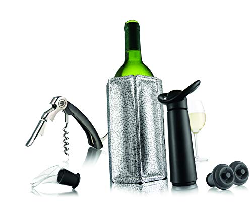 Vacu Vin Essentials Set de Vino, Negro, 16x8x20 cm, 6 Unidades
