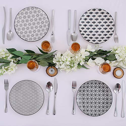 Vancasso Haruka Plato de Cena de Porcelana, Juego de Platos de 4 Piezas, Ø 27 cm Plato Plano Grande