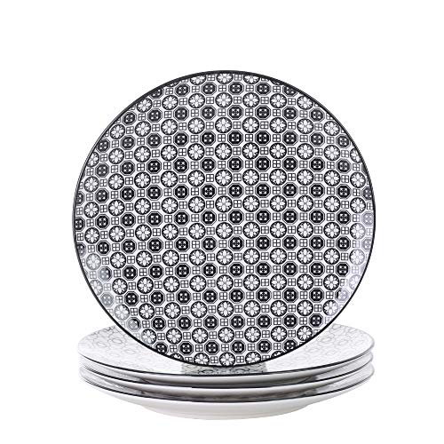Vancasso Haruka Plato de Cena de Porcelana, Juego de Platos de 4 Piezas, Ø 27 cm Plato Plano Grande