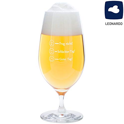 Vaso de cerveza Pils – Frag Nicht: cristal de Leonardo con divertidas marcas de llenado grabado – Regalo personal para hombres, regalo para el día del padre