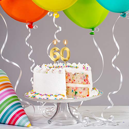 Velas de Cumpleaños 60 Velas de Numeros de Pastel Topper Decoración de Pastel de Feliz Cumpleaños para Fiesta de Cumpleaños Boda Aniversario Celebración