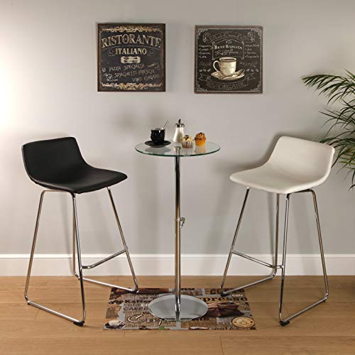 Versa 18790700 Mesa Auxiliar de Cristal Redonda Trento, Templado y Cromo, 56 x 50 x 50 cm