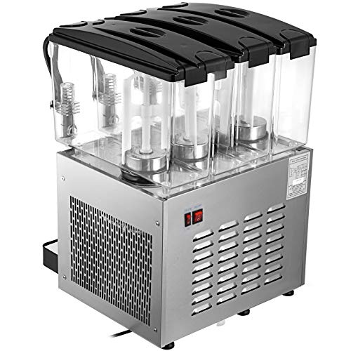 VEVOR Máquina de Dispensador de Bebida 36 L, Máquina de Bebidas Frío con Tanques 12 L * 3, Máquina de Dispensador de Jugo 270 W, Máquina de Bebidas Frías de Acero Inoxidable Temperatura 5-12℃