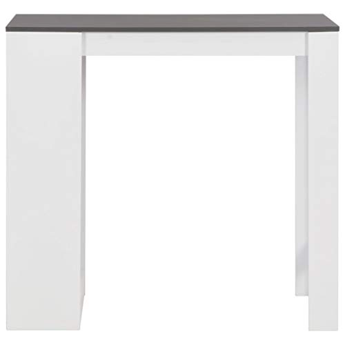 vidaXL Mesa de Bar Madera Blanca 110x50x103 cm Mesita Mesilla Elevada Alta Mueble Mobiliario Auxiliar Comedor Pub Estanterías Consola