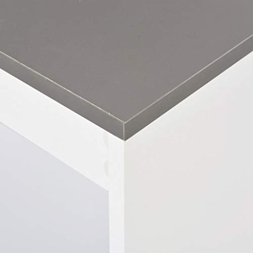 vidaXL Mesa de Bar Madera Blanca 110x50x103 cm Mesita Mesilla Elevada Alta Mueble Mobiliario Auxiliar Comedor Pub Estanterías Consola