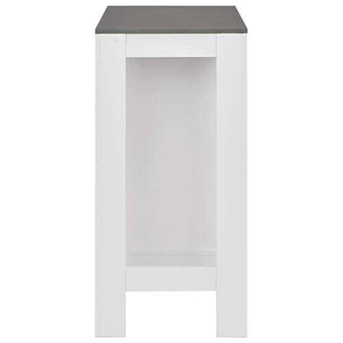 vidaXL Mesa de Bar Madera Blanca 110x50x103 cm Mesita Mesilla Elevada Alta Mueble Mobiliario Auxiliar Comedor Pub Estanterías Consola