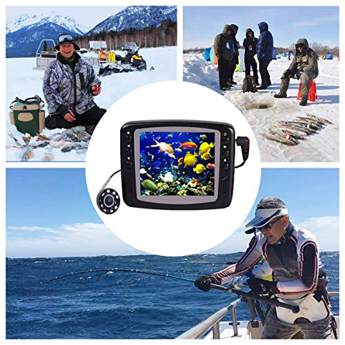 Video Fish Finder Cámara De Pesca Subacuática Portátil Cámaras De Pesca Subacuática Fija En Varilla Subacuático Monitor De 4.3 Pulgadas Cable De 30M Con Cámara IP68 Impermeable 8 LED Infrarroja
