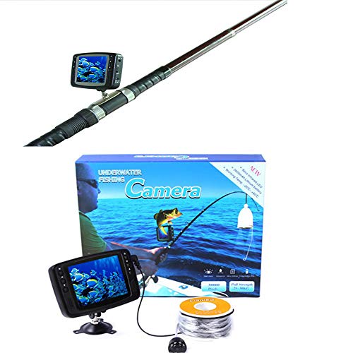 Video Fish Finder Cámara De Pesca Subacuática Portátil Cámaras De Pesca Subacuática Fija En Varilla Subacuático Monitor De 4.3 Pulgadas Cable De 30M Con Cámara IP68 Impermeable 8 LED Infrarroja
