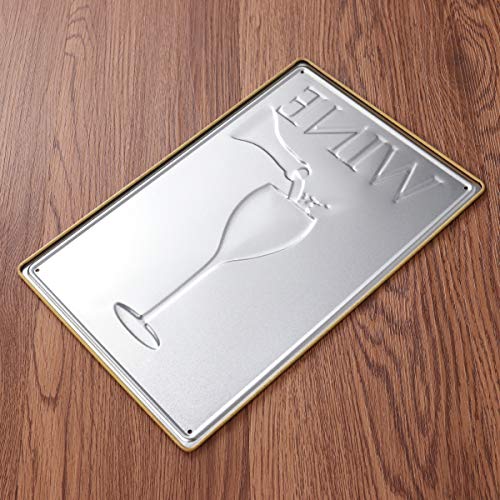 VOSAREA Placa metálica Decorativa Placa de Pared Vintage para Bar Café hogar Restaurante Oficina cafetería Decoracion(Vino de Todo el Mundo)