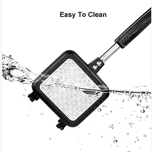 Waffle Maker Ninos Desmontable, Sandwichera FáCil De Limpiar, Gofres Recubrimiento Antiadherente De Doble Cara, Adecuado Para Estufa De Gas, Adecuado Para Estufa EléCtrica De CeráMica,Yellow