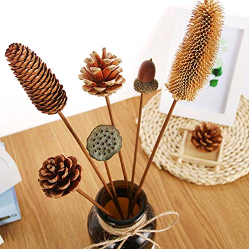 Wakauto 15 Piezas de Pastos de Caña Naturales Flores Secas Realistas Hierba de Cola de Conejo Decoración de Ramo de Flores para La Sala de Estar del Hogar Decoración de Racimos de Flores