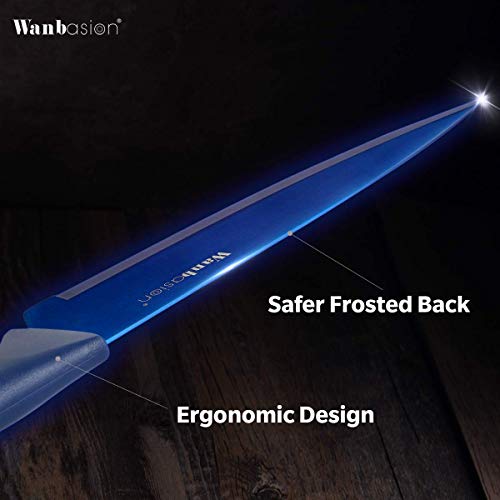 Wanbasion Azul Cuchillos de Cocina de Chef Acero Inxidable, Cuchillos de Cocina de Chef Profesional Buenos, Mejores Cuchillos de Cocina de Cocinero Carne Apto Para Lavavajillas