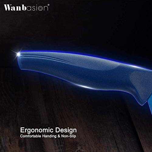 Wanbasion Azul Cuchillos de Cocina de Chef Acero Inxidable, Cuchillos de Cocina de Chef Profesional Buenos, Mejores Cuchillos de Cocina de Cocinero Carne Apto Para Lavavajillas