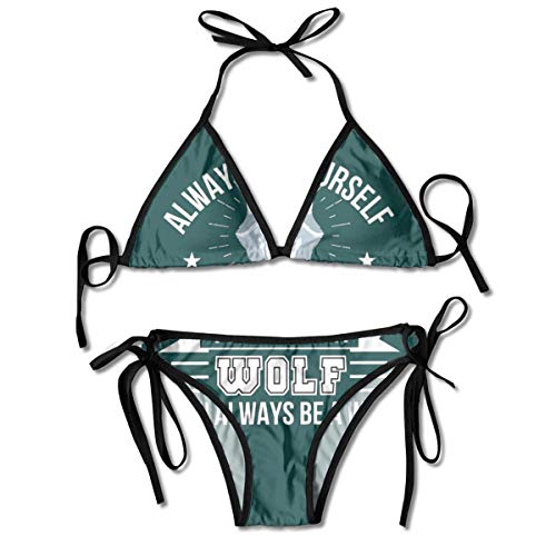 Web--ster Always Yourself Be Wolf Traje de baño de Bikini Sexy para Mujer
