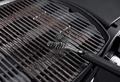 Weber 6495 - Cepillo para parrillas en forma “Y” para facilitar la limpieza de las rejillas de hierro colado vitrificado, negro