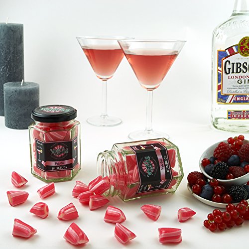 Wendy's Candies - Candy sweet -Dulce "humbugs" de especialidad inglesa- golosina clásica revisitada en esta cóctel Pink Gin - De fabricación artesanal - San Valentín - Enamorados