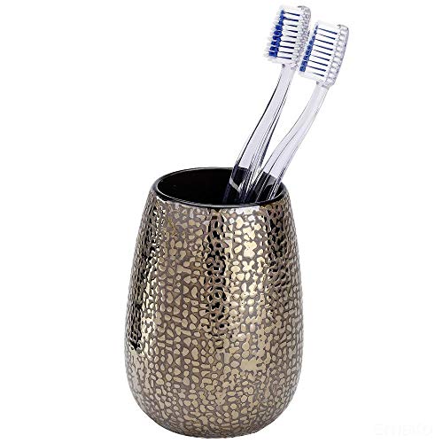 Wenko Marrakesh Vaso para Cepillos De Dientes, Cerámica, Marrón, 8.3x8.3x275 cm