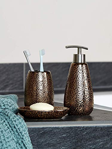Wenko Marrakesh Vaso para Cepillos De Dientes, Cerámica, Marrón, 8.3x8.3x275 cm
