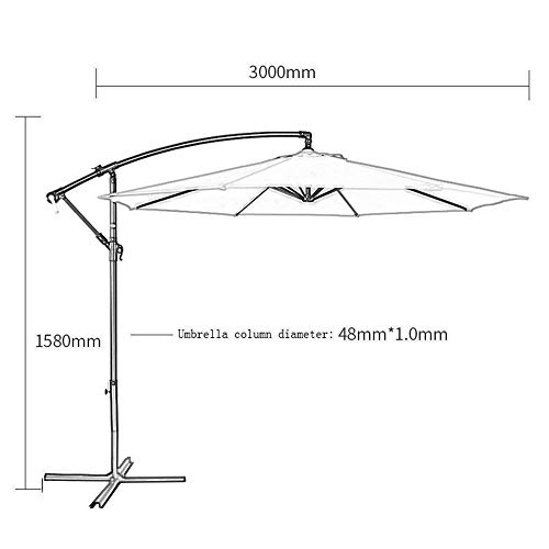 WEWE Exterior paño Grueso para sombrilla 8 Varillas (aleación de Aluminio) Base Cruzada Fija Patio de Playa (158 MX 3 m) Multicolor