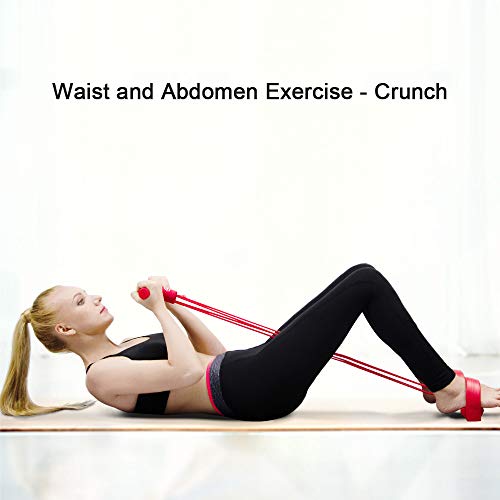 WISDOMLIFE Gfung - Cuerda para ejercitar piernas, 4 Tubos, multifunción, para Yoga, Fitness, Cuerda de tracción, Culturismo, Bandas de Resistencia para el Ejercicio en casa, Equipo de Gimnasio (Rojo)