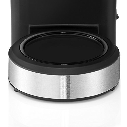 WMF Stelio Aroma Cafetera De Filtro Con Jarra, 1000 W, 1.25 litros, Cromargan/Vidrio, Negro/Plateado