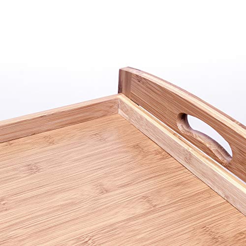 Woodluv - Carrito de almacenamiento de bambú de 3 niveles para cocina, con ruedas