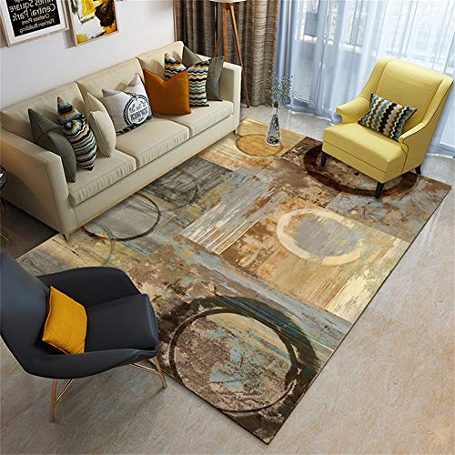 WUDAXIAN Alfombra Cálida Acolchada De Gran Tamaño, Mano Suave Terciopelo Cristal, Efecto Pintura Al Óleo del Arte Abstracto, Sin Decoloración, Balcón La Sala Estar