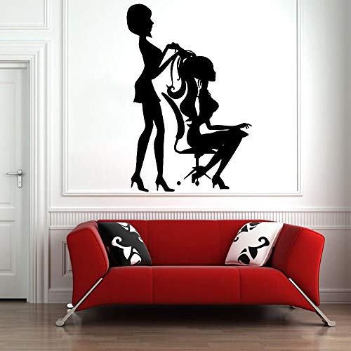 wZUN Pegatinas de Pared de salón de Belleza para Mujer, decoración de salón de Pelo, Pegatinas de Vinilo para Pared, decoración del hogar, 42X27 cm