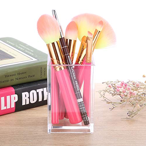 Xinapy Organizador Acrílico del Tenedor del Cepillo del Maquillaje Caja Cosmética Transparente del Organizador del Almacenamiento de La Taza de La Pluma del Clavo