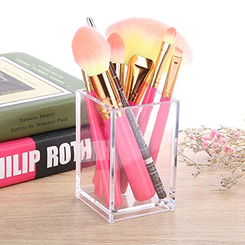 Xinapy Organizador Acrílico del Tenedor del Cepillo del Maquillaje Caja Cosmética Transparente del Organizador del Almacenamiento de La Taza de La Pluma del Clavo