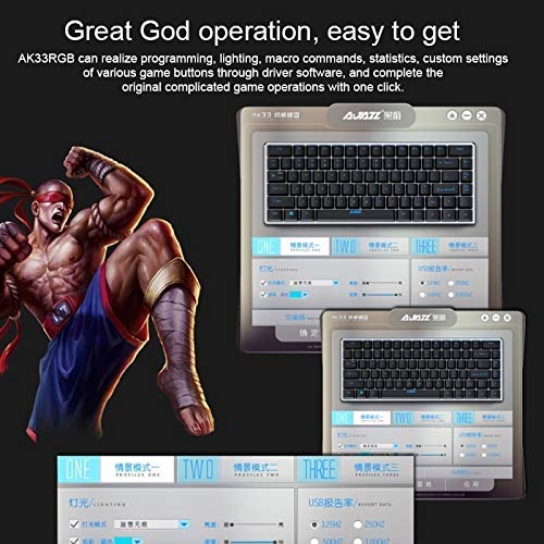 XIUYU 82 Teclas de Teclado del Ordenador portátil Ligero Juego de la computadora mecánica (Negro Azul del Eje) (Color: Color2)
