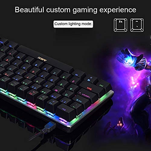 XIUYU 82 Teclas de Teclado del Ordenador portátil Ligero Juego de la computadora mecánica (Negro Azul del Eje) (Color: Color2)