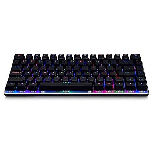 XIUYU 82 Teclas de Teclado del Ordenador portátil Ligero Juego de la computadora mecánica (Negro Azul del Eje) (Color: Color2)