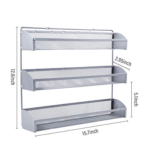 YOMYM Estanterías metálicas para Especias con estantes, Montaje en Pared Cocina Organizador de Especias, Cocina Baño Estante Especiero de Pie Encimera Organizador Multiuso para Especias (3 Capas)