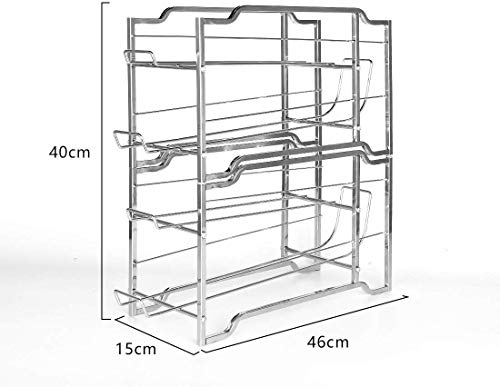 YOMYM Organizador Nevera Juego de 2 Cajas de almacenaje para Nevera y congelador Envases de Metal para Alimentos Prácticos contenedores de Metal para 24 latas(2 Piezas)